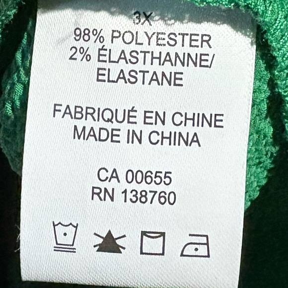 NEW, Penningtons, Green Tunic Blouse, Plus Size 3X - Picture 8 of 10